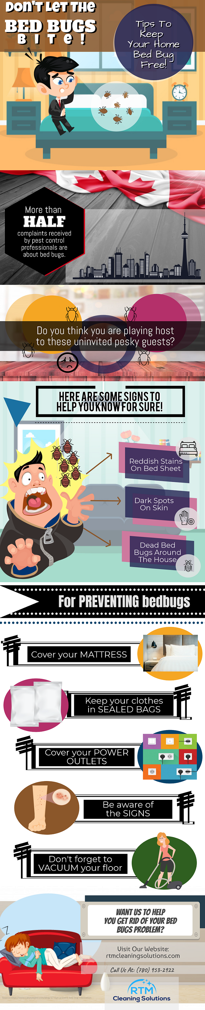 Infograph showing bed bug treatment process
